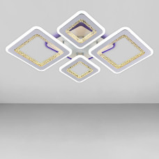 Люстра стельова світлодіодна з RGB підсвічуванням Light House SC-18512/2+2C WH/RGB 144W+7W 2.4G 710*480*80, колір білий