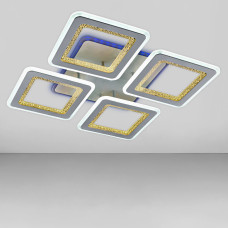 Люстра стельова світлодіодна з підсвічуванням RGB Light House SC-18512/4C WH/RGB 176W+10W 2.4G 560*560*80, колір білий