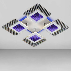 Люстра стельова світлодіодна з RGB підсвічуванням Light House SC-18515/4C WH/RGB 88W+7W 2.4G 360*360*80, колір білий