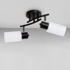 Люстра стельова Light House SH-18516/2 BK+CR чорна + хром, білий плафон