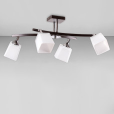 Люстра стельова Light House SR-17012/4 BK+CH W440*L480*H160 E27 чорний + хром, білий плафон