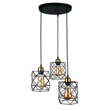 Люстра підвісна Light House LS-17192F-3 BK+BRONZE (300) чорний + бронза