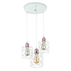 Люстра підвісна Light House LS-17192F-3 WH+RG (300) білий + мідь