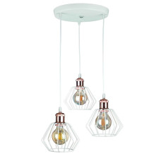 Люстра підвісна Light House LS-17196F-3 WH+RG (300) білий + мідь