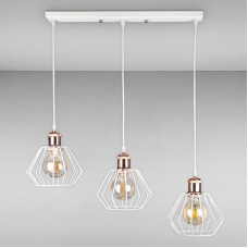 Люстра підвісна Light House LS-17196F-3 WH+RG (500) білий + мідь
