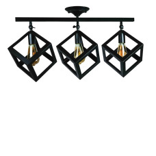 Люстра стельова Light House LS-17199F-3 BK чорна