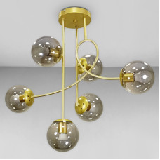 Люстра стельова Light House LS-17079-6 GD+BK золото чорний плафон