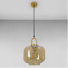 Люстра підвісна Light House LS-18032-1 BRZ+BR бронза коричневий плафон