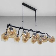 Люстра підвісна Light House LS-18034-10 BK+BR чорна плафон коричневий 