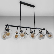 Люстра підвісна Light House LS-18034-10 BK+CL чорний плафон прозорий