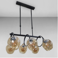 Люстра підвісна Light House LS-18034-6 BK+BR чорна  плафон коричневий 
