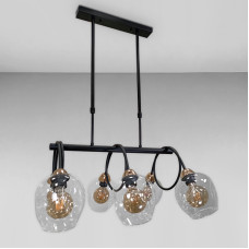 Люстра підвісна Light House LS-18034-6 BK+CL чорна плафон прозорий