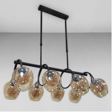 Люстра подвесная Light House LS-18034-8 BK+BR черная плафон коричневый