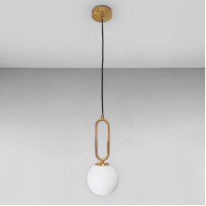 Люстра підвісна куля Light House LS-18050 BRZ+WH бронза плафон білий