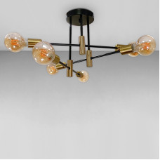 Люстра стельова Light House LS-18052-6 BK+BRZ чорний + бронза