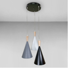 Люстра підвісна на три різні плафони Light House LS-18054-3 MC чорна