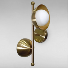 Настінний світильник Бра на два плафони Light House LS-18074-2 бронза плафон білий