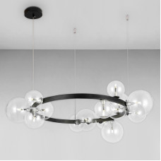 Люстра підвісна Light House LS-17132-15 BK+CL чорна плафон прозорий