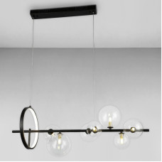 Люстра підвісна Light House LS-17132-7 BK+CL чорна плафон прозорий