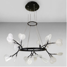 Люстра підвісна Light House LS-18076-24 BK+CL чорна плафон прозорий