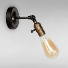 Стінковий світильник Бра Light House LS-18106-1 old bronze чорний + бронза