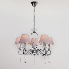 Люстра підвісна з абажуром Light House S-18118/5 CR 580*580*520 хром