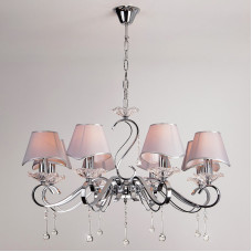 Люстра підвісна з абажуром Light House S-18118/8 CR 800*800*530 хром