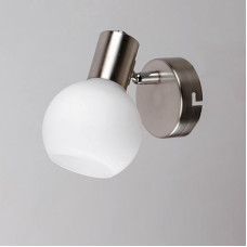 Настінний світильник Бра Light House S-18119/1 SN+WT 150*100*140 сатин плафон білий