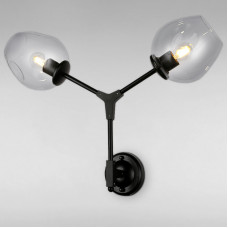 Настінний світильник Бра Light House LS-18121-2 BK+CL чорний плафон прозорий