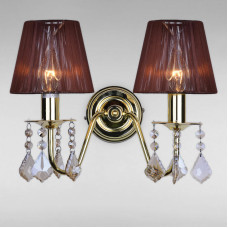 Настінний світильник Бра з абажуром Light House LS-18125GD-2 GD BROWN золото коричневий плафон