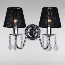 Настінний світильник Бра з абажуром Light House LS-18125WH-2 WH BLACK чорний хром плафон чорний