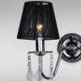 Зображення Настінний світильник Бра з абажуром Light House LS-18125WH-2 WH BLACK чорний хром плафон чорний ИМ Light-Deco 1 