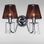 Зображення Настінний світильник Бра з абажуром Light House LS-18125WH-2 WH BROWN чорний хром плафон коричневий ИМ Light-Deco 