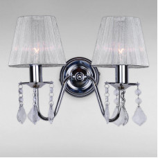 Настінний світильник Бра з абажуром Light House LS-18125WH-2 WH SILVER чорний плафон сірий 