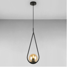 Люстра підвісна Light House LS-18126-1 BK+BR чорна плафон коричневий