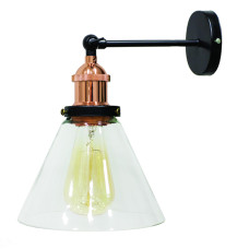 Настінний світильник Бра Light House LS-18133-1 CL чорний плафон прозорий