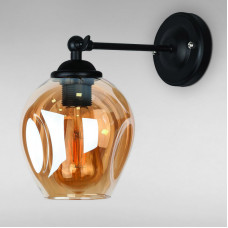 Настінний світильник Бра Light House LS-18142-1 BK+BR чорний плафон коричневий