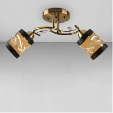 Стельова люстра Light House SH-18158/2A AB 500*145*230 бронза плафон жовтий