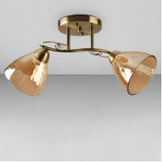 Люстра потолочная Light House SH-18160/2A AB 480*145*230 бронза плафон янтарный