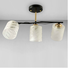 Люстра стельова Light House SW-18155/3 FGD+BK 460*200*290 чорна + золото