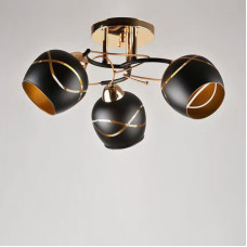 Стельова люстра Light House SH-18170/3 FG+BK 520*520*240 E27 чорний із золотом