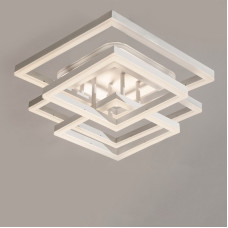 Стельова люстра LED з диммером та підсвічуванням DS-18001/2+2X WH LED 3color dimmer 135W біла