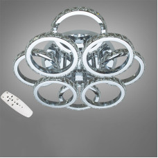 Потолочная люстра LED с диммером и подсветкой DS-18005/4+4HR LED 3color dimmer 120W хром