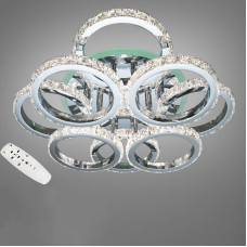 Стельова люстра LED з диммером та RGB підсвічуванням DS-18006/4+4HR LED RGB dimmer 110 W хром