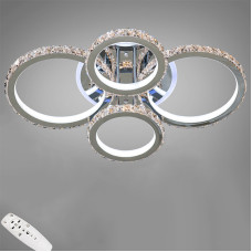 Стельова люстра LED з диммером та підсвічуванням DS-18013/4HR LED 3color dimmer 150W хром