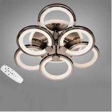 Стельова люстра LED з диммером та RGB підсвічуванням DS-18014/3+3BHR LED RGB dimmer 90W чорний хром