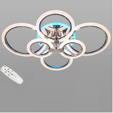 Стельова люстра LED з диммером та RGB підсвічуванням DS-A18014/6HR LED RGB dimmer 105W хром