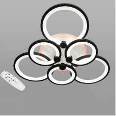 Стельова люстра LED з диммером та підсвічуванням DS-D18014/3+3BK LED 3color dimmer 130W чорна