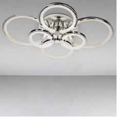 Стельова люстра LED з диммером та підсвічуванням DS-18014/6HR LED 3color dimmer 160W хром