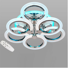 Стельова люстра LED з диммером та RGB підсвічуванням DS-A18014/3+3HR LED RGB dimmer 75W хром